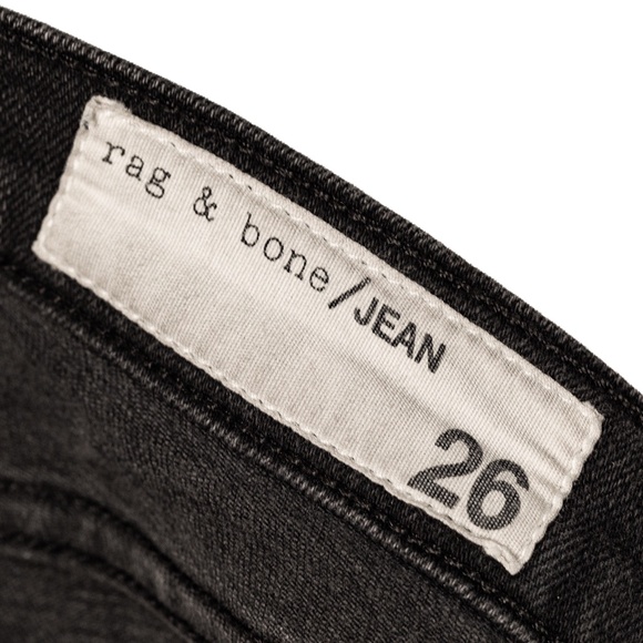 RAG & BONE Women's Skinny Rock Holes Jeans (W1502K302); Black; Size 26 - Picture 8 of 16